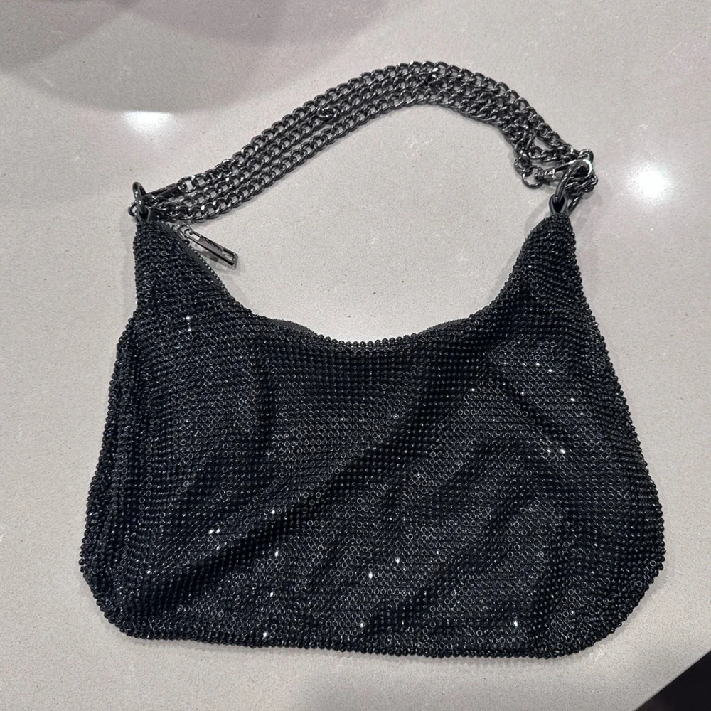 Anthropologie Crescent Rhinestone Bag - Picture 2 of 8